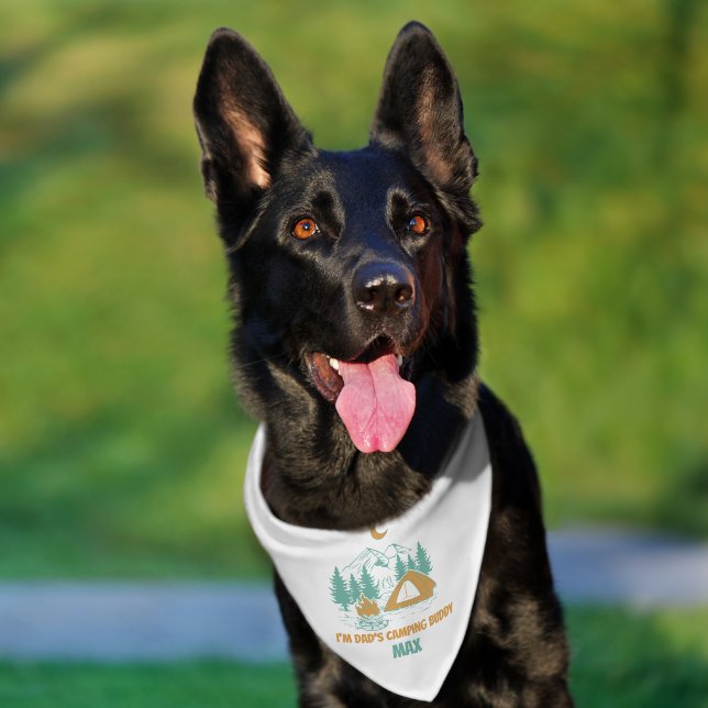 I'm Dad's Camping Buddy - Personalized Camping Dog Pet Bandana Collar (Dog)