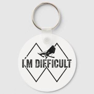 I'm Difficult Funny Ski Snow Skier Skiing Downhill Keychain