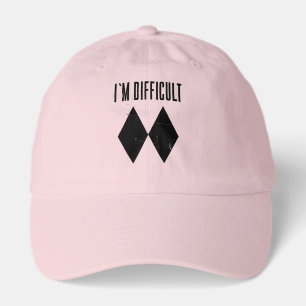Im Difficult Ski Slopes Double Black Diamond Hat