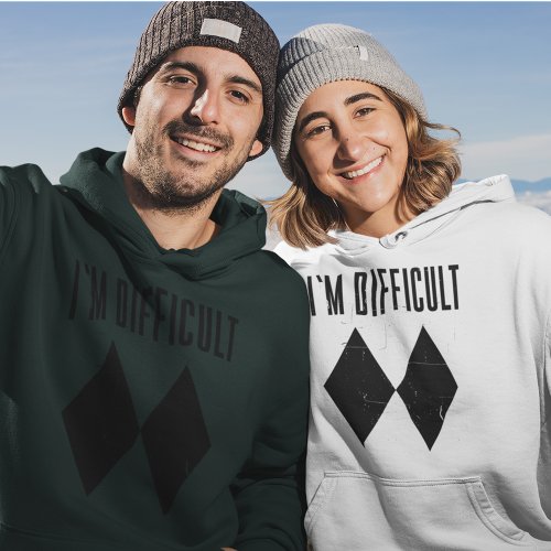 Im Difficult Ski Winter Fun Double Black Diamond Hoodie