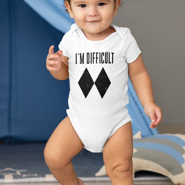 I'm Difficult Skiing Baby Bodysuit (Ski Gag I'm Difficult Baby Bodysuit)