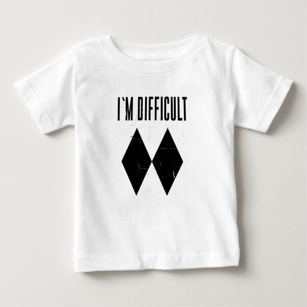 I'm Difficult Skiing Double Black Diamond Baby T-Shirt | Zazzle