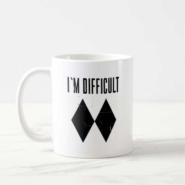 I'm Difficult Skiing Double Black Diamond Slopes Coffee Mug (Left)