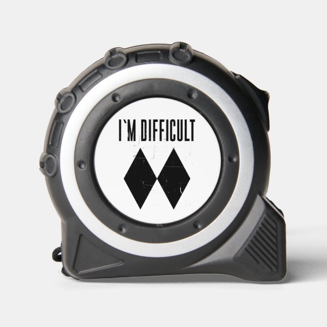 I'm Difficult Skiing Double Black Diamond Tape Measure (Front)