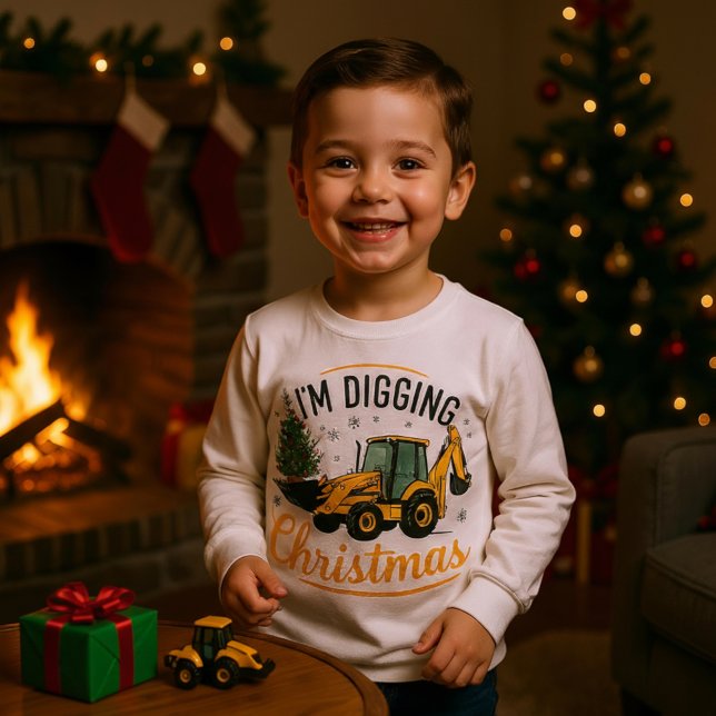 I'm Digging Christmas Cute Excavator Tree Kids Tri-Blend Shirts (Creator Uploaded)