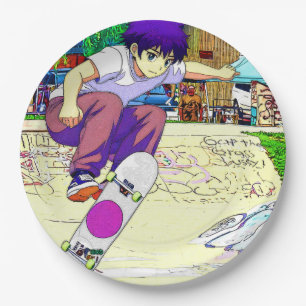 I'm Doing It - Young Skateboarder Paper Plates