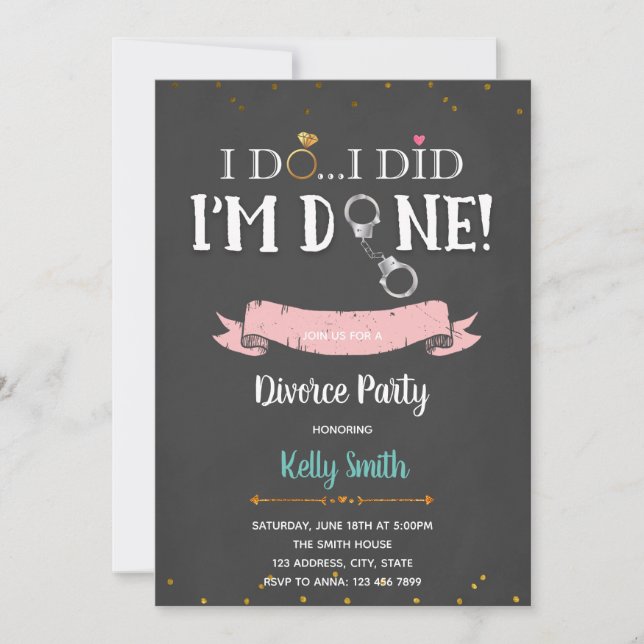 Im done divorce party invitation (Front)