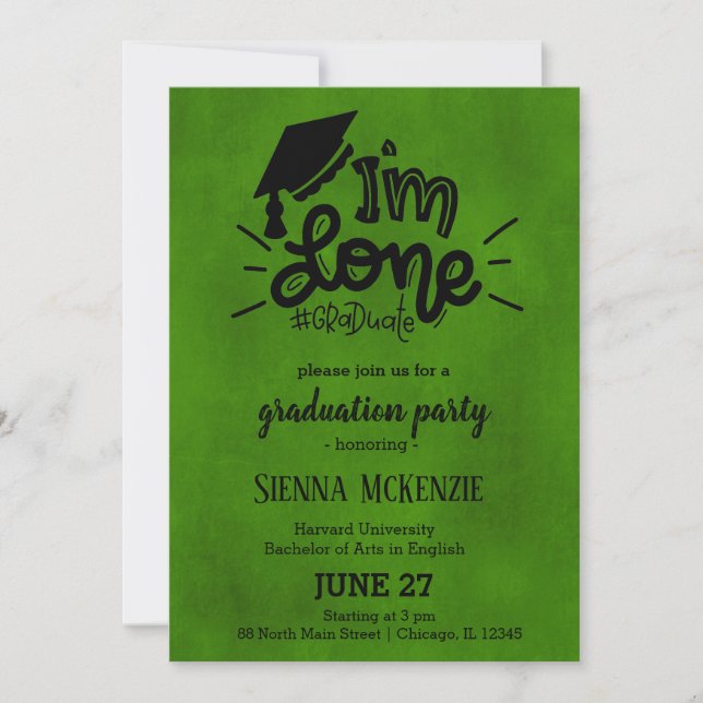 I'm done - Green Invitation (Front)