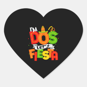 Im Dos Taco Twosday 2nd Birthday Gift Kid Boy Girl Heart Sticker