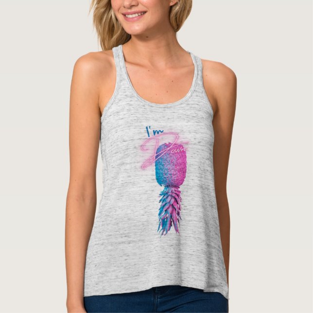 I'm Down Upside Down Pineapple Tank Top (Front)
