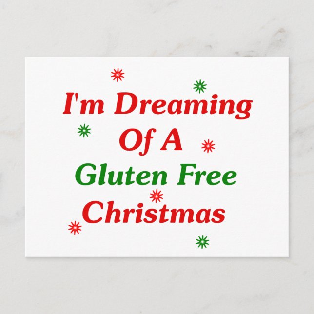 I'm Dreaming Of A Gluten Free Christmas Holiday Postcard (Front)