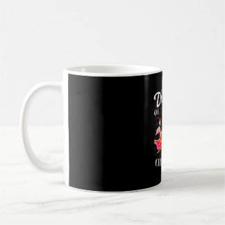 I'm Dreaming Of A Pink Christmas Flamingo Pulling Coffee Mug