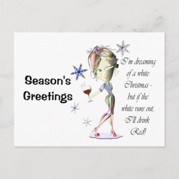 I'm Dreaming Of A White Christmas  Funny Gifts Holiday Postcard by shoe_art at Zazzle