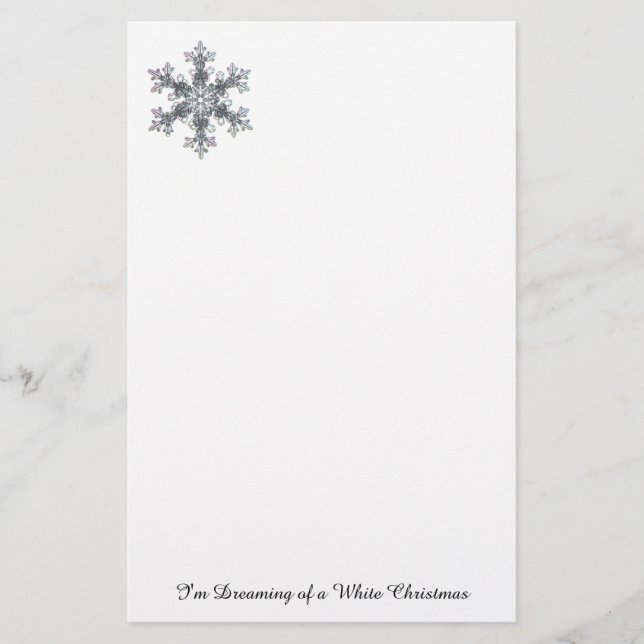 I'm Dreaming of a White Christmas - Snow flake Stationery (Front)