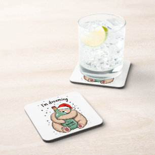 I'm Dreaming of a Wine Christmas Beverage Coaster