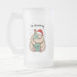 I&#39;m Dreaming of a Wine Christmas  Frosted Glass Beer Mug