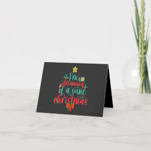 I'm Dreaming Of a Wine CHristmas Funny Xmas Tree   Invitation