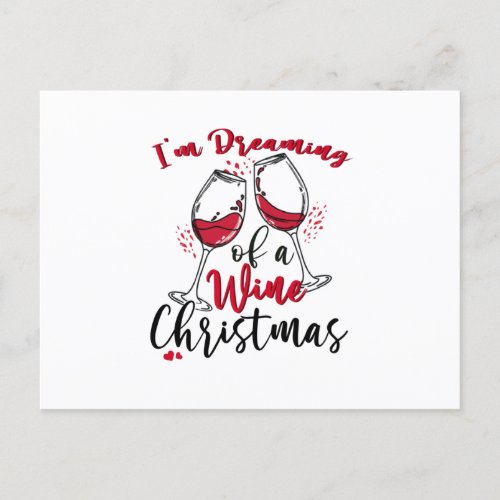 Im Dreaming Of A Wine Christmas Invitation Postcard
