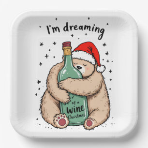 I'm Dreaming of a Wine Christmas Paper Plates