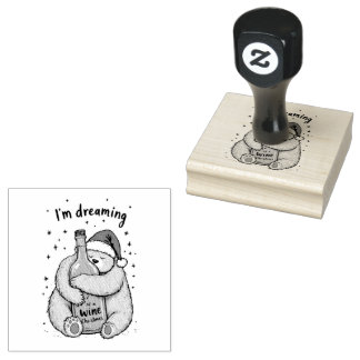 I'm Dreaming of a Wine Christmas  Rubber Stamp