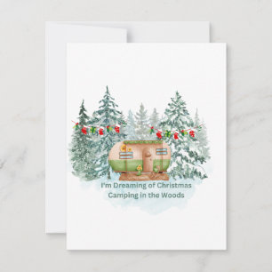 I'm Dreaming of Christmas Camping in the Woods on Holiday Card