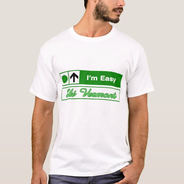I'm Easy Ski Trail Sign T-Shirt (Front)