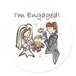 I'm Engaged Classic Round Sticker