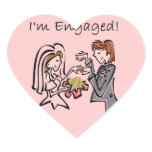 I'm Engaged Heart Sticker