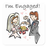 I'm Engaged Square Sticker