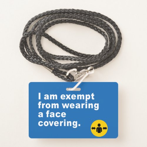 Im Exempt From Wearing a Face Covering Badge