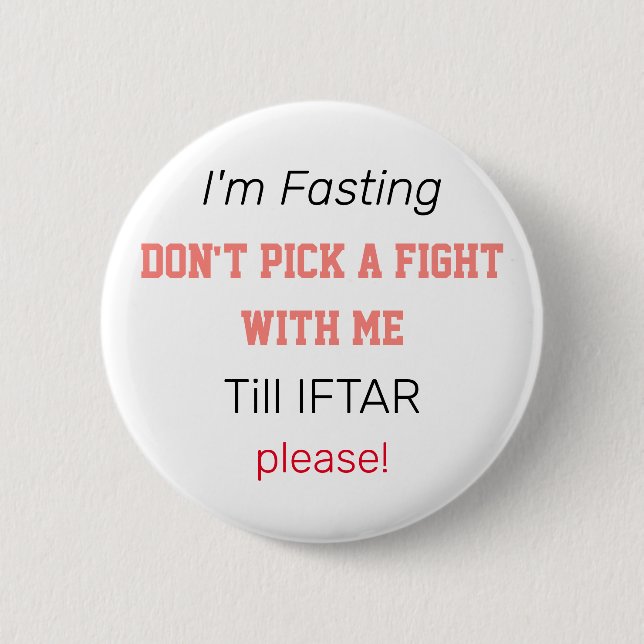 I'm Fasting in Ramadan Button (Front)
