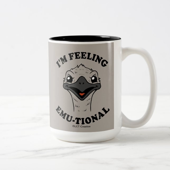 I'm Feeling Emu-Tional Two-Tone Coffee Mug (Right)