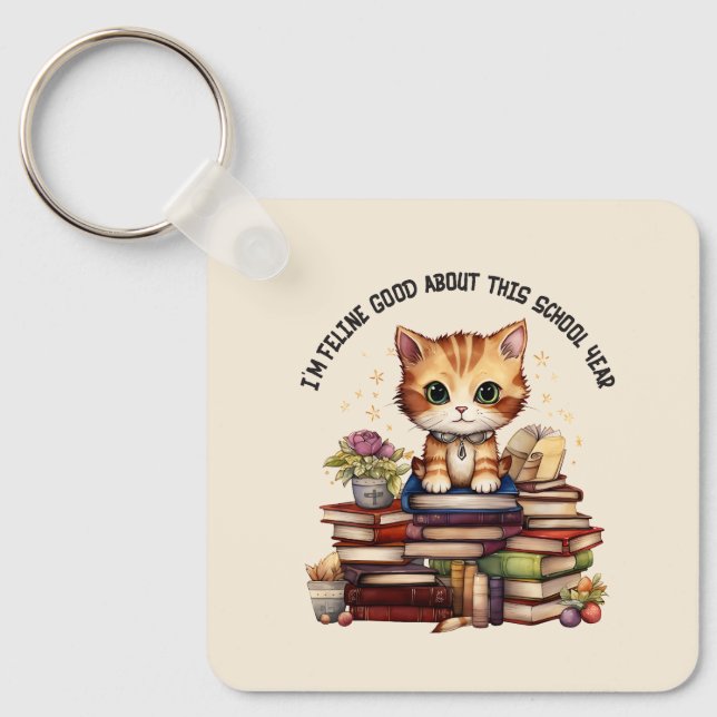 I'm Feline Good About This School Year Keychain (Front)