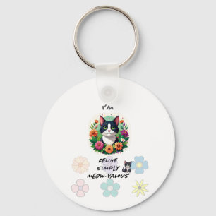 I'M FeLine Simply Meowvalous .. cat lovers Keychain