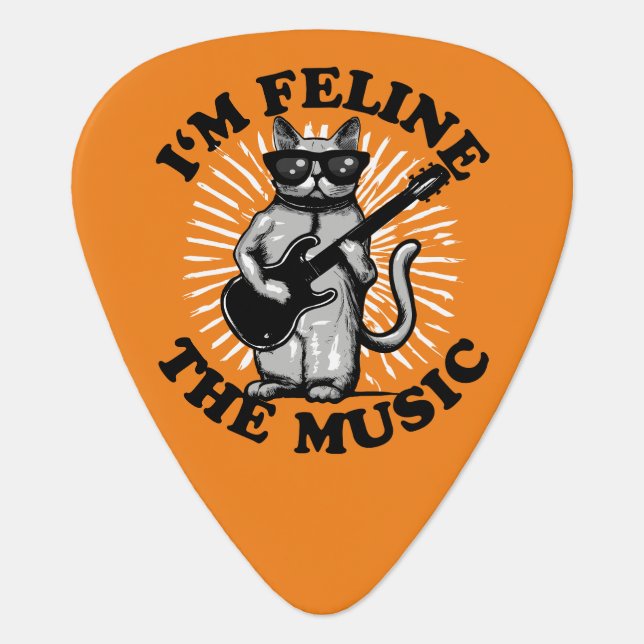 I'm Feline The Music | Guitar Player Cat Pick (Front)