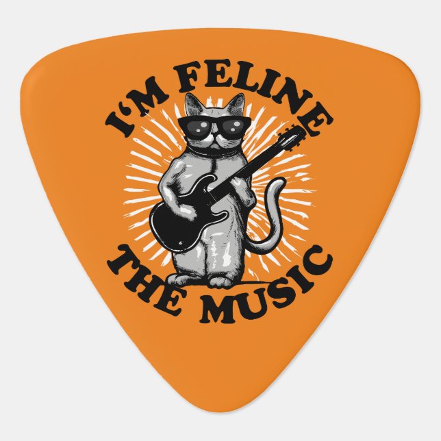 I'm Feline The Music | Guitar Player Cat Pick (Front)
