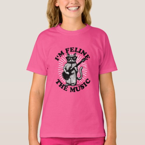 Im Feline The Music  Guitar Player Cat T_Shirt