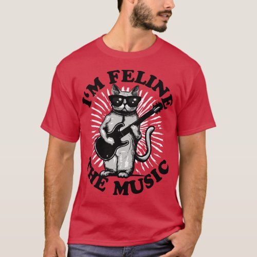Im Feline The Music Guitar Player Cat T_Shirt