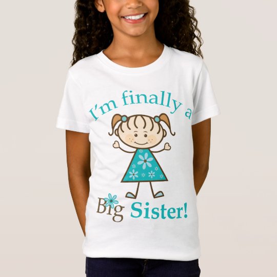 I M Finally A Big Sister Stick Figure Girl T Shirt