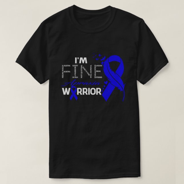 I'm Fine Apraxia Warrior Awareness Feather T-Shirt (Design Front)