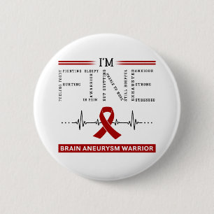 I'm Fine Brain Aneurysm Warrior Button