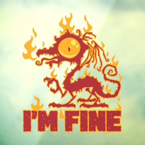 Im Fine Burning Dragon Window Cling