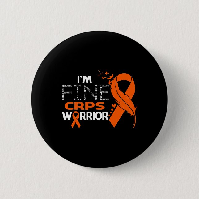 I'm Fine Crps Warrior Awareness Feather  Button (Front)