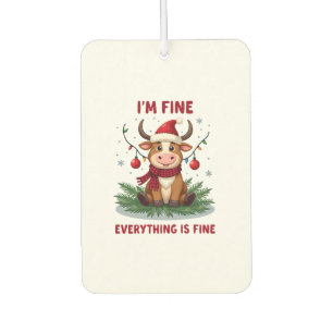 I'm Fine Everything is Fine Christmas Highland Cow Air Freshener