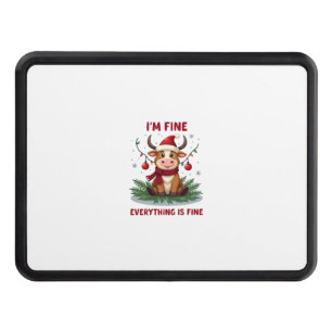 I'm Fine Everything is Fine Christmas Highland Cow Hitch Cover