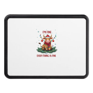 I'm Fine Everything is Fine Christmas Highland Cow Hitch Cover