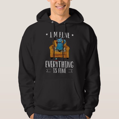 Im Fine Everything Is Fine Reading Books And Cats  Hoodie