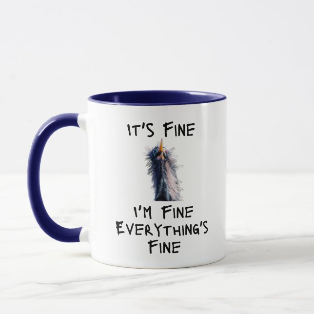 I'm Fine Everything's Fine Stressed Chicken Mug (Left)