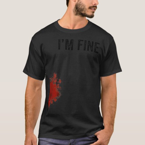 Im Fine Graphic Zombie Slash Movie Halloween  T_Shirt