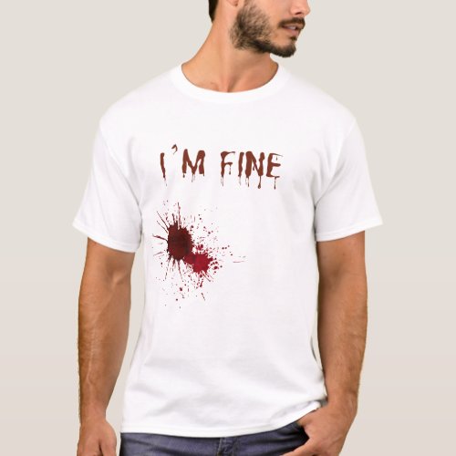Im Fine Movie Halloween Zombie Shark Bite Graphic T_Shirt